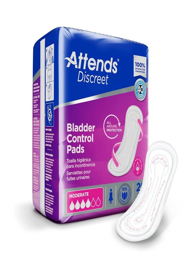 Attends Discreet Female Incontinent Pad Moderate 10.5" L ADPMOD, Moderate, 20 Ct - Image 1